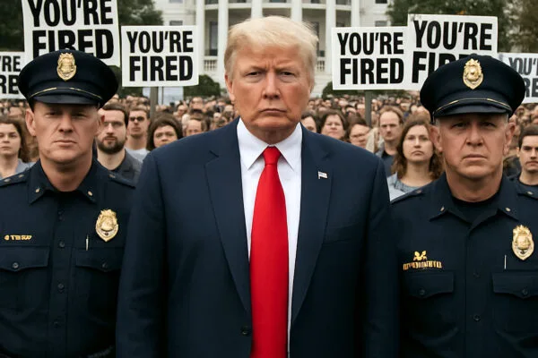 The,President,Stands,Outside,The,Whitehouse,,Two,Marshalls,One,Each