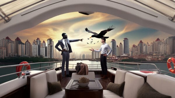 Outdoor,Photo,Of,Two,Men,,One,Of,Wealth,,Power,And